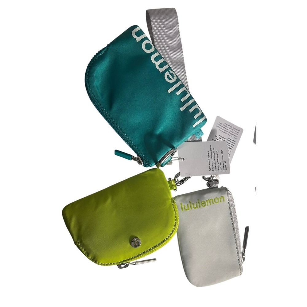 Lululemon Dual Pouch Wristlet & Clippable Card Pouch OS Green Teal NEW NWT